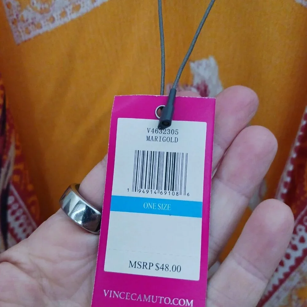 New Vince‎ Camuto Ladies Orange Multicolor Sarong Cover Up Beach Wear One Size